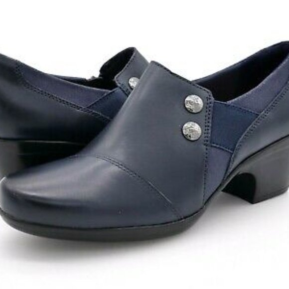 Clarks Shoes - Clarks Womens Emily Beales Leather Round Toe Heels, Size 10